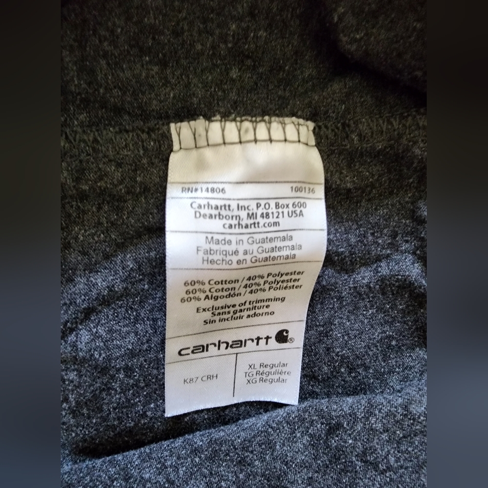 Lot Of 2 NEW Carhartt LOOSE + ORIGINAL Fit Gray T Shirt Pocket Men’s Sz XL - Picture 9 of 11